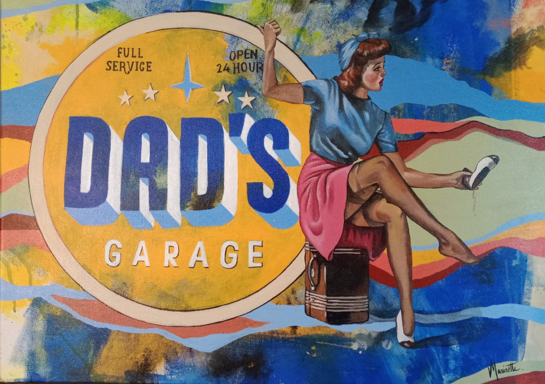 DADDY POP  Format toile : 70X50 cm Technique : Peinture Acrylique Toile lin 310grms Disponible / sur châssis